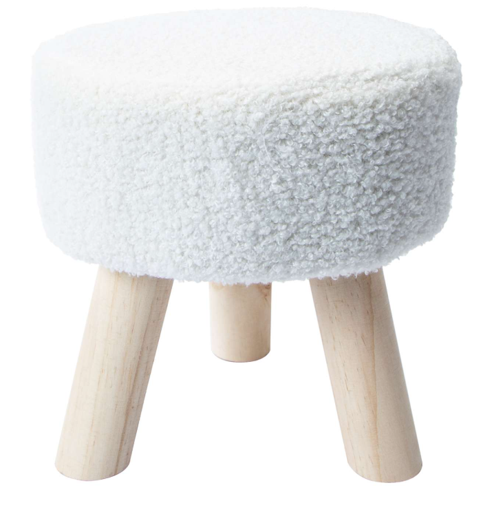 Sherpa Stool White Color New - $13.86
