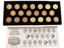 2007 Presidential Dollars Philadelphia Denver Proof &amp; Satin 20 Coins Gift Set - £47.30 GBP