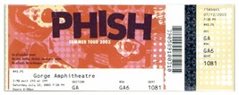 Phish Untorn Concierto Ticket Stub Julio 12 2003 Gorge Amph. George, Washington - £41.93 GBP