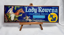 Orig Antique Lady Rowena Brand California Fruits Crate Framed Advertisin... - $29.95