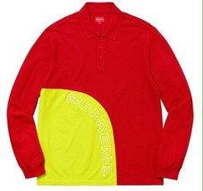 SUPREME Corner Arc Mens Pullover Sweatshirt Red Yellow/Size:M/Authentic ... - £133.37 GBP