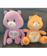 Care Bears Lot Of 2 Flowers &amp; Lollipop&#39;s Large Stuffed Dolls - $289.92 MXN
