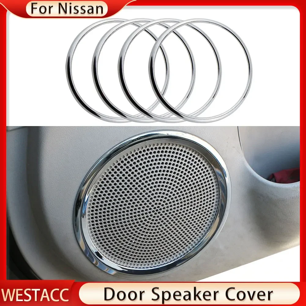 ABS Chrome Door Stereo Speaker Ring Cover for Nissan Sunny Versa 2011 2012 2013 - £21.91 GBP