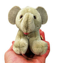 R Dakin Elephant Plush Gray Stuffed Animal 5 Inch MINI Felt Ears Tail Vintage - £9.02 GBP