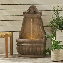 Finley Outdoor Fountain: 34.6&#39; High LED Water Feature - $262.99