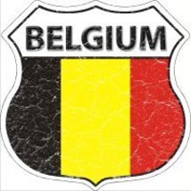 Belgium Flag Highway Shield Novelty Metal Magnet HSM-186 - £11.95 GBP