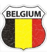 Belgium Flag Highway Shield Novelty Metal Magnet HSM-186 - $20.35 CAD