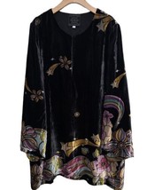 Johnny Was Dress XL Black Bohemian Ringo Mini Velvet Dress  - £149.03 GBP