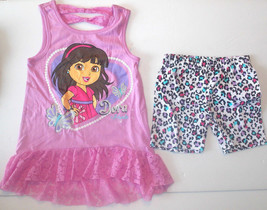 Dora the Explorer Girls Short and Shirt Outfits Size 5, 6 and 6X NWT - £11.00 GBP