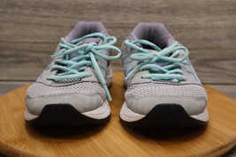 Asics Gray Mint Blue Purple Athletic Casual Tennis Shoes Womens 8 - £19.76 GBP