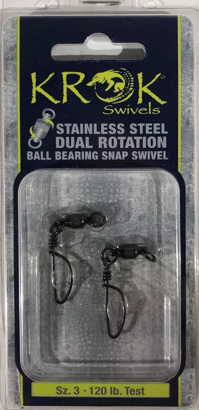 Sea Striker KBBSS120-2Pk Krok Ballbearing Coastlock Snap Swivel 2Ct 120L... - $24.63
