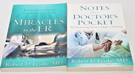 Lot of 2 Notes from a Doctor&#39;s Pocket and Miracles in the ER Robert D. Lesslie - £7.98 GBP