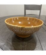 Vintage HAEGER USA 101 Mid Century Drip Gold Brown  7 3/4&quot; Pottery Bowl - $19.79