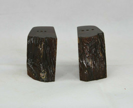 Vintage Set Of Dark Wood Stumps Salt And Pepper Shakers - £7.99 GBP