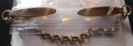 Gold Tone Double Chain Sweater Cape Clip Scroll Motif Vtg Fashion Jewelry 7 3/4&quot; - £12.65 GBP