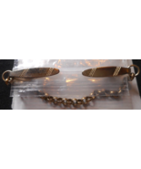 Gold Tone Double Chain Sweater Cape Clip Scroll Motif Vtg Fashion Jewelr... - £12.54 GBP