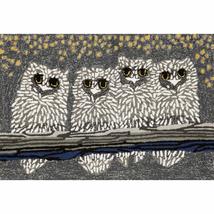 Misc Frontporch Owls Indoor/Outdoor Rug Night 24&quot;x36&quot; Grey Novelty Recta... - $48.50