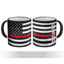 CRAWFORD Family Name : Gift Mug American Flag Firefighter USA Thin Line - £12.74 GBP