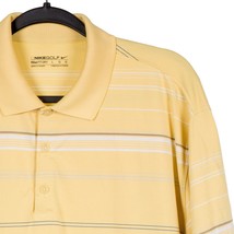 Nike Golf Polo Shirt L Mens Yellow Stripes Fit Dry Short Sleeve Taiwan W... - £10.77 GBP