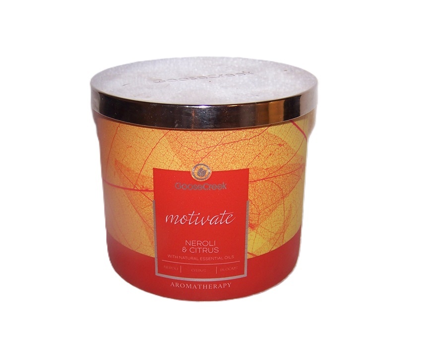 Motivate Neroli Candle Scented Large 3 Wick  14.5 oz Goose Creek Aromatherapy