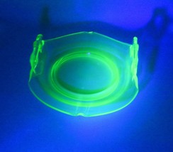 LE Smith Uranium Glass Mount Pleasant Green Double Handle Rolled Bon Bon Candy - £18.67 GBP