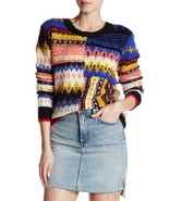 NWT Free People OB727286 Best Day Ever Colorblock Knit Sweater Multi Col... - £50.55 GBP