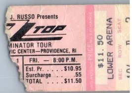 Zz Top Sammy Hagar Concierto Ticket Stub Julio 29 1983 Providencia Rhode Island - $49.52