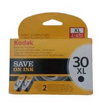 2 Genuine Kodak 30XL CAT 168 1485 Black Ink Cartridges NEW  - $46.74