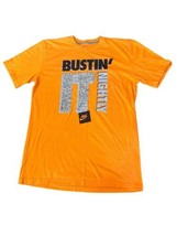 Nike Men&#39;s &quot;Bustin&#39; It Nightly&quot; Rare T-Shirt Orange Blaze Large Swoosh - $24.73