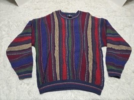 Vintage 90s Cotton Traders 3D Knit Coogi Style Pullover L Sweater Geomet... - $72.24