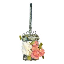 Vintage Wire Floral Basket – Sculpted Metal with Distressed Green Finish – 12 x - $25.00
