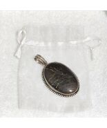 VTG Sterling Silver 925 Tiger Iron Pendant Oval Cabochon Beaded Setting 26g - $107.96 CAD