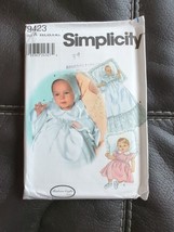 Oop Simplicity Barbara Canfer 9423 babies christening gown bonnet sz nb-18m UC - £9.92 GBP