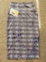 LuLaRoe Cassie Pencil Skirt Womens Sz XXS Fall Solid gray purple floral NWT - £8.85 GBP