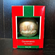 Vintage Hallmark Keepsake Christmas Ornament Grandparents Glass Ball 1989 w/Box  - £7.75 GBP
