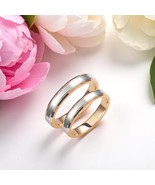 Two-Tone Wedding Band-3.5mm Wedding Bands Set-Matching Rings-Engrave Ban... - $868.49 CAD+