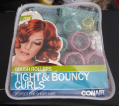 Conair Pack of 36 Brush Rollers for Tight & Bouncy Curls - Assorted Sizes - NEW! - $13.85