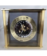 SEIKO Japan Quartz World Time Zone Desk Clock Airplane Hand Brass &amp; Glas... - $125.00