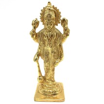 Gold-plated Brass India God Lord Vishnu Handcrafted Statue Sculpture 5.75&quot; - $113.85