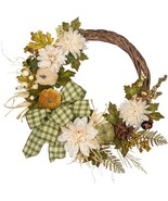 24&quot; Artificial Fall Half Wreath for Front Door Autumn Wreath with Velvet... - €22,36 EUR