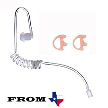 2 Flesh Right Large earmold Clear Coiled Acoustic Tube Motorola  Mic Hea... - £8.69 GBP