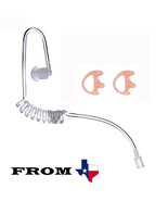 2 Flesh Right Large earmold Clear Coiled Acoustic Tube Motorola  Mic Hea... - £8.69 GBP