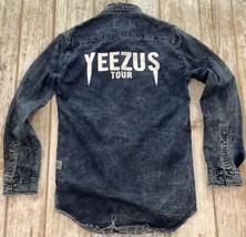 RARE Kanye West Yeezus Tour Denim Shirt Size Large Slim Fit Distressed - £87.32 GBP