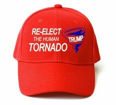 &quot;Re-Elect the Human Tornado-Trump&quot; Embroidered Red Hat Baseball Cap New! - £10.26 GBP