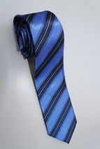 Blue Black White striped 5cm Necktie - $19.99