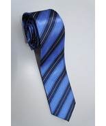 Blue Black White striped 5cm Necktie - $19.99