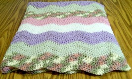 Handmade, Crochet Baby Blanket, Baby Bedding, Gift, Crib, Security Blanket,  - £43.28 GBP