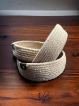 Mini Round brown rope  storage  made of natural jute bucket set of three natual  - £27.91 GBP