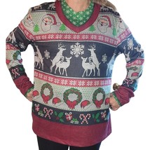 ADULT UGLY FRISKY DEERS CHRISTMAS SWEATER T SHIRT HOLIDAY PARTY COSTUME ... - $18.69