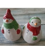 Holiday ~ Christmas ~ Snowman ~ Ceramic ~ Fat Salt &amp; Pepper Shakers (60) - €30,15 EUR